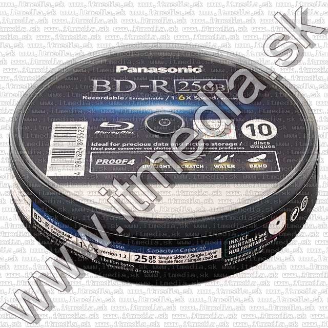 Image of Panasonic BD-R 6x (25GB) BluRay 10cake *Print* (JAPAN) REPACK info! (IT7919)
