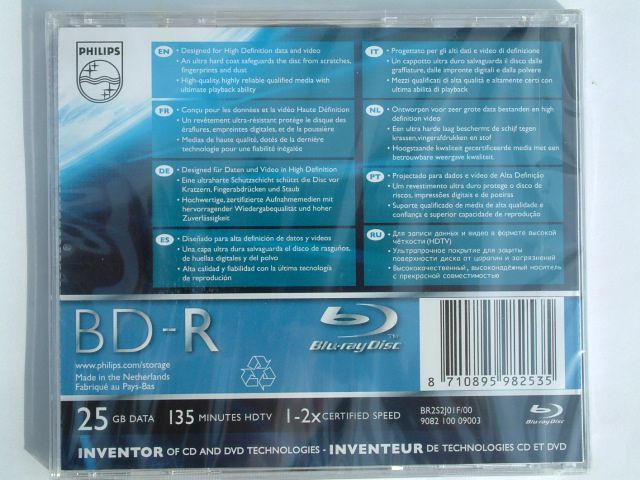 Image of Philips BluRay BD-R 2x (1 layer) NormalJC (IT5605)