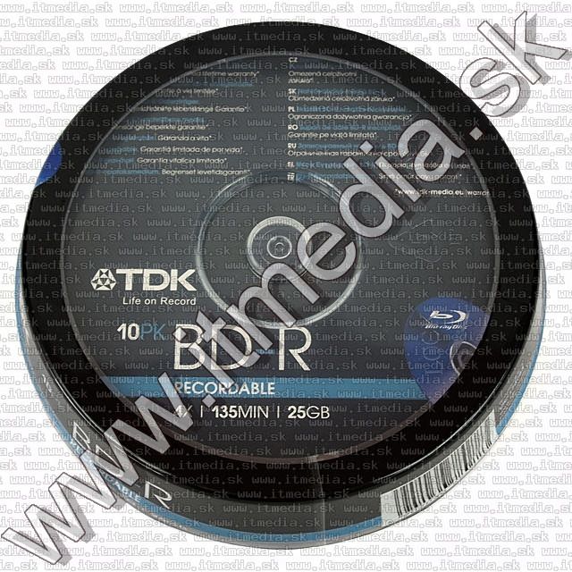 Image of TDK BluRay BD-R 4x (25GB) 10cake (IT8773)