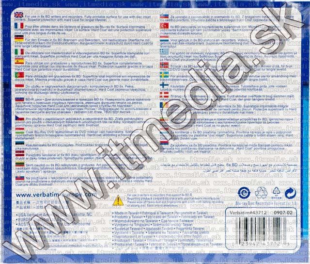 Image of Verbatim BluRay BD-R 6x (25GB) NormalJC *PRINT* (43713) (IT5143)