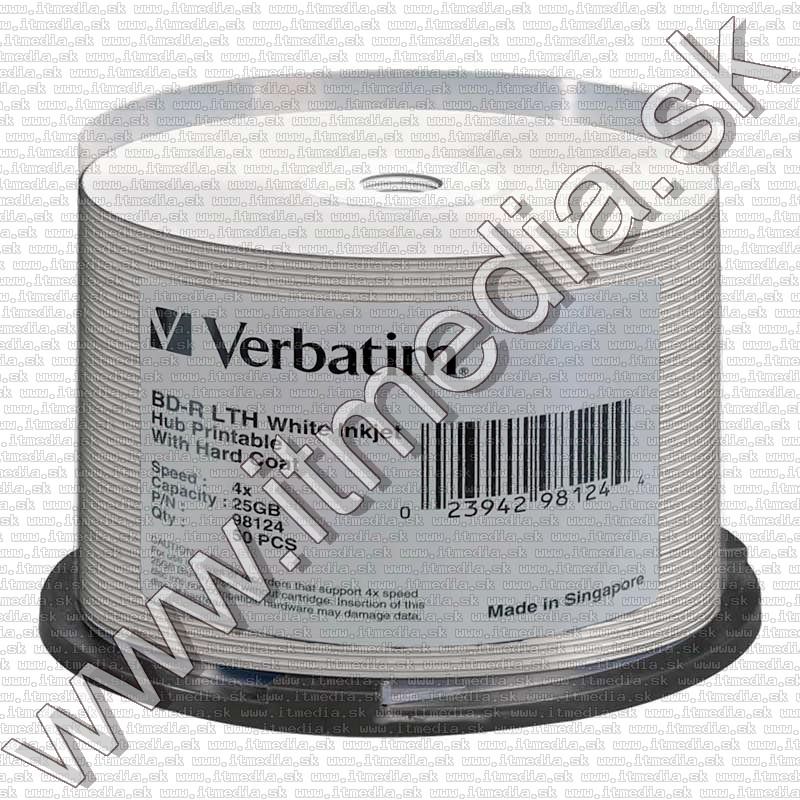 Image of Verbatim BluRay BD-R 4x (25GB) 50cake **LTH** (98124) Printable INFO!!! [Singapore] (IT14764)