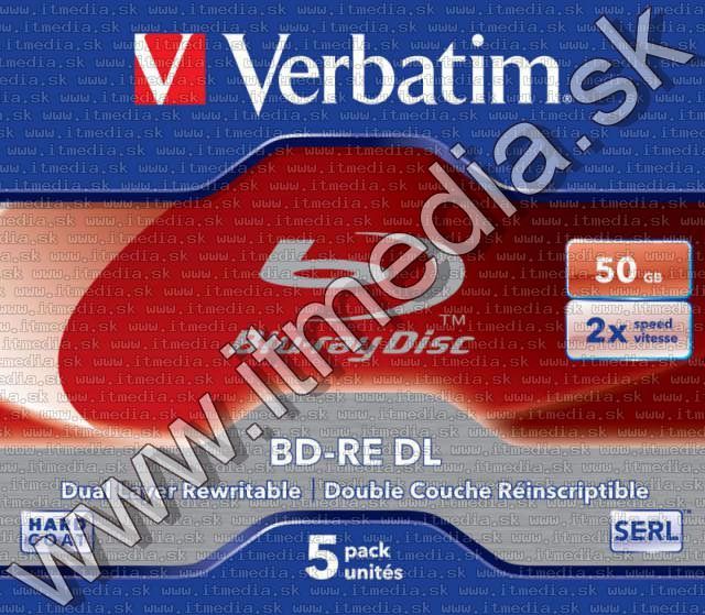 Image of Verbatim BD-RE 2x Rewritable (50GB) BluRay Normaljc (43760) (IT8270)