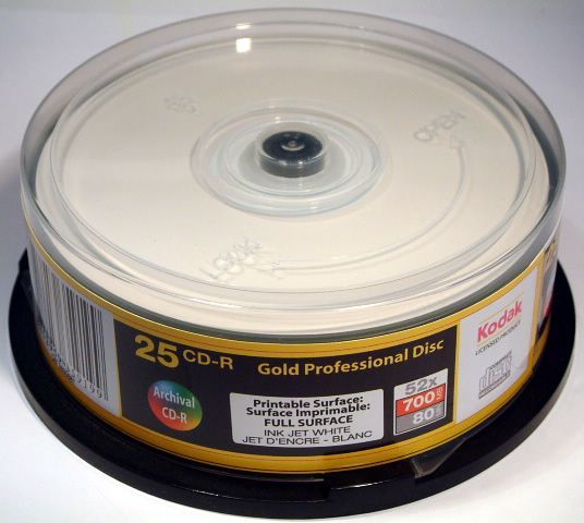 Image of Kodak **Professional Gold** CD-R 52x *printable* 25cake (IT2119)