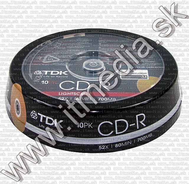 Image of TDK CD-R **LIGHTSCRIBE** 52x **10cake** (IT6008)