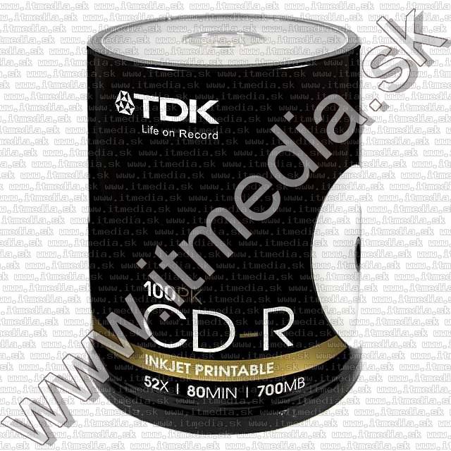 Image of TDK CD-R 52x 100cake **PRINTABLE** !nogar! (IT6009)