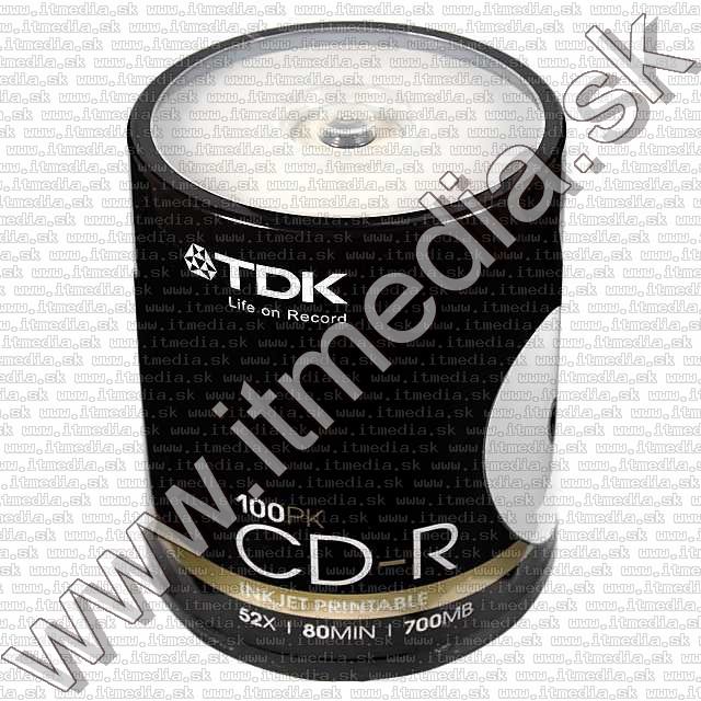 Image of TDK CD-R 52x 100cake **PRINTABLE** !nogar! (IT6009)