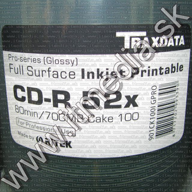 Traxdata PRO CD-R 52x 100cake Glossy Fullprint RITEK (IT10493) Image of Traxdata PRO CD-R 52x 100cake Glossy Fullprint RITEK (IT10493)