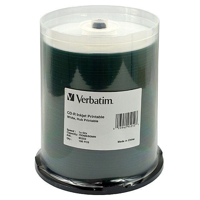 Verbatim CD-R ***FULLPRINT NO-ID*** AZO HI-RES 52x 100cake (95252) (IT7394) Image of Verbatim CD-R ***FULLPRINT NO-ID*** AZO HI-RES 52x 100cake (95252) (IT7394)