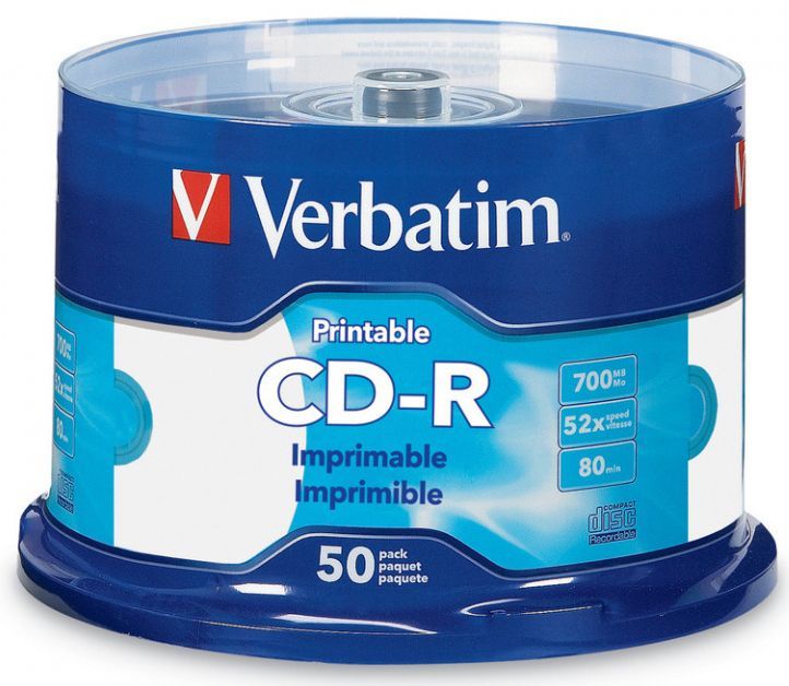 Verbatim CD-R ***FULLPRINT NO-ID*** 52x 50cake (98473) US (IT14601) Image of Verbatim CD-R ***FULLPRINT NO-ID*** 52x 50cake (98473) US (IT14601)