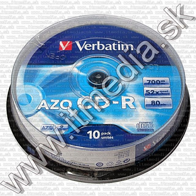 Image of Verbatim CD-R 52x 10cake AZO CRYSTAL (43429) (IT9273)