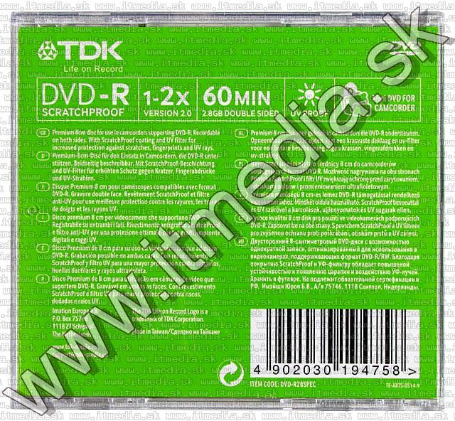 Image of TDK *mini* DVD scratchproof DOUBLE SIDED (IT1681)