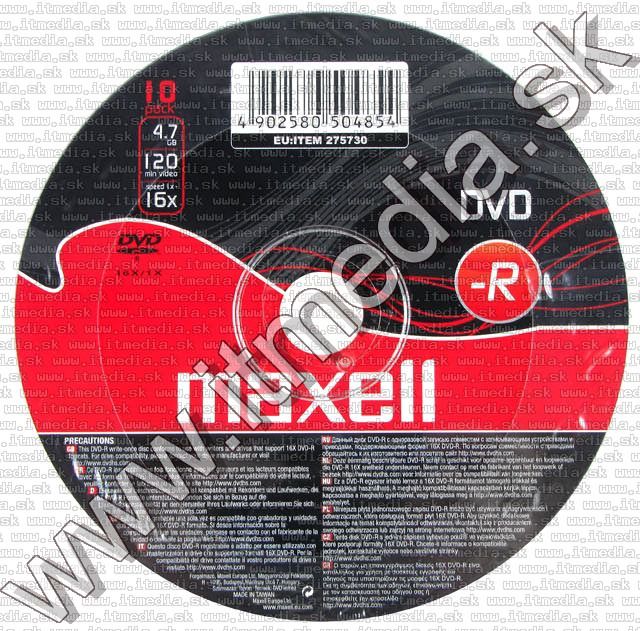 Image of Maxell DVD-R 16x 10cw (IT2213)
