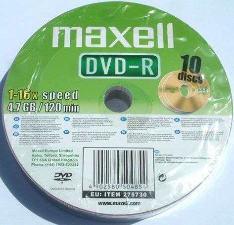 Image of Maxell DVD-R 16x 10cw (IT2213)