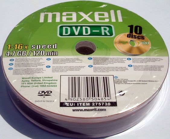 Image of Maxell DVD-R 16x 10cw (IT2213)