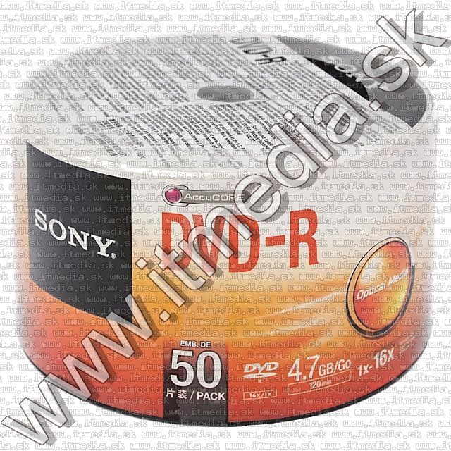 Sony DVD-R 16x 50-es fólia (IT1343) Image of Sony DVD-R 16x 50-es fólia (IT1343)