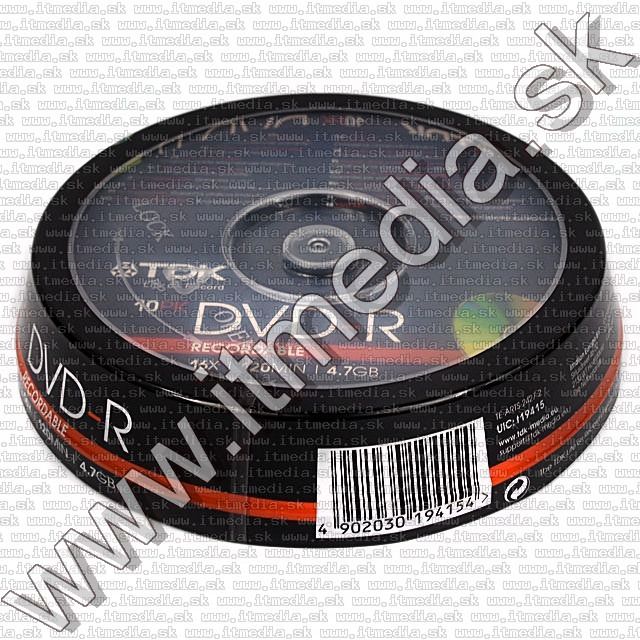 Image of TDK DVD-R 16x 10cake (IT4851)