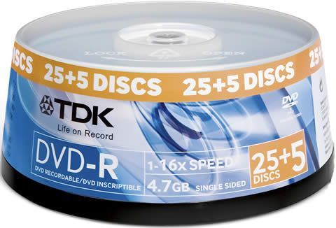 Image of TDK DVD-R 16x ***30cake*** (IT3796)
