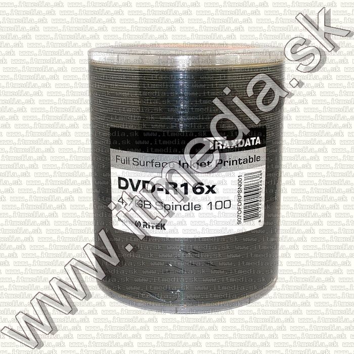 Image of Traxdata DVD-R 16x 100cw RITEK Fullprint NO-ID (IT11940)