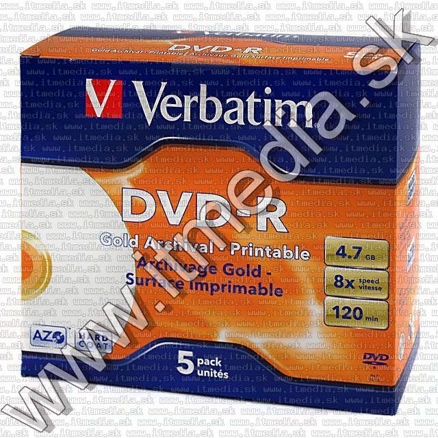 Image of Verbatim DVD-R 8x NormalJC **ARCHIVAL** printable (43638) *UAE* (IT0587)