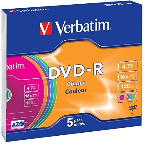 Image of Verbatim DVD-R 16x slim Color DLP (43557) (IT6195)