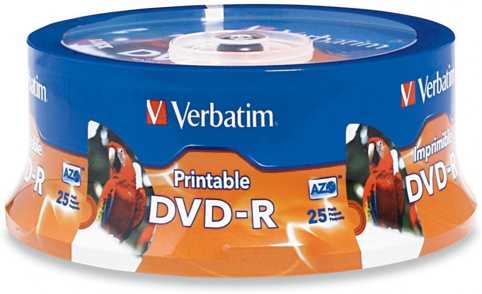 Image of Verbatim DVD-R 16x 25cake **FullPrint** (96191) AZO US (IT14602)