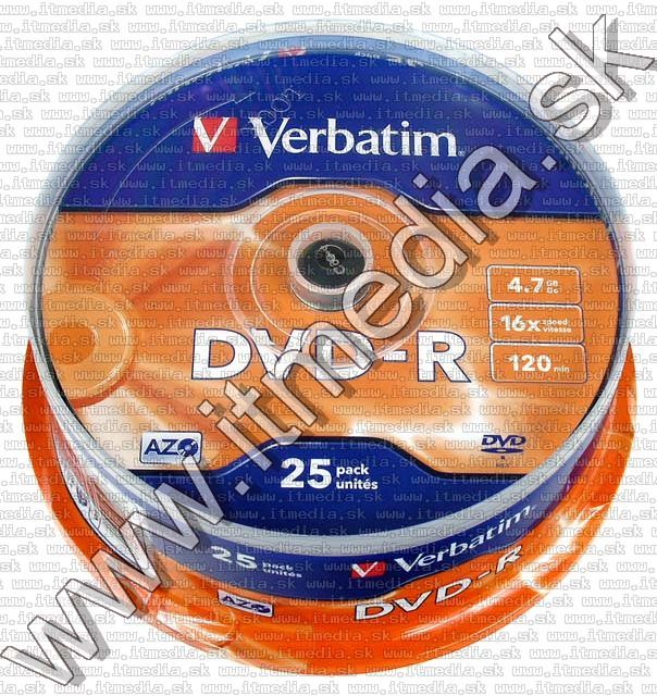 Image of Verbatim DVD-R 16x 25cake *Taiwan* (43522) (IT8925)