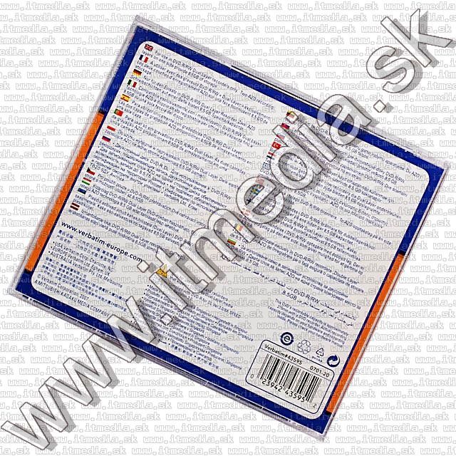 Image of Verbatim DVD-R Dual Layer 8.5GB 8x NormalJC (43596) (IT4993)