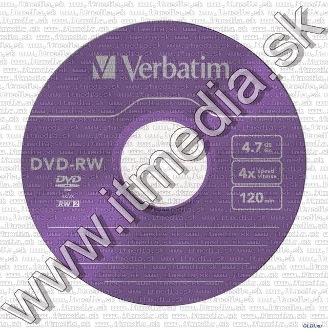 Image of Verbatim DVD-RW 4x *COLOR* SlimJC (43563) (IT7675)