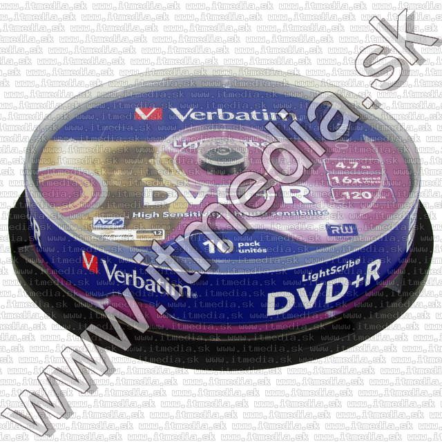 Verbatim DVD+R 16x 10cake **LIGHTSCRIBE** (43576) (IT6292) Image of Verbatim DVD+R 16x 10cake **LIGHTSCRIBE** (43576) (IT6292)