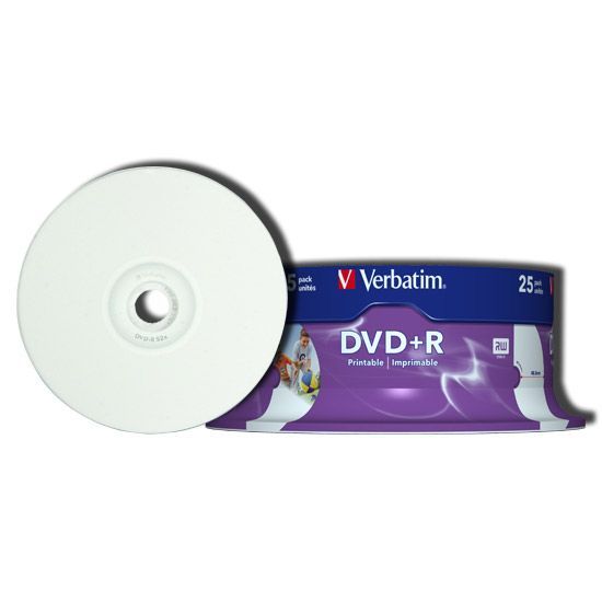 Image of Verbatim DVD+R 16x 25cake **FullPrint ID** (43539) (IT4550)