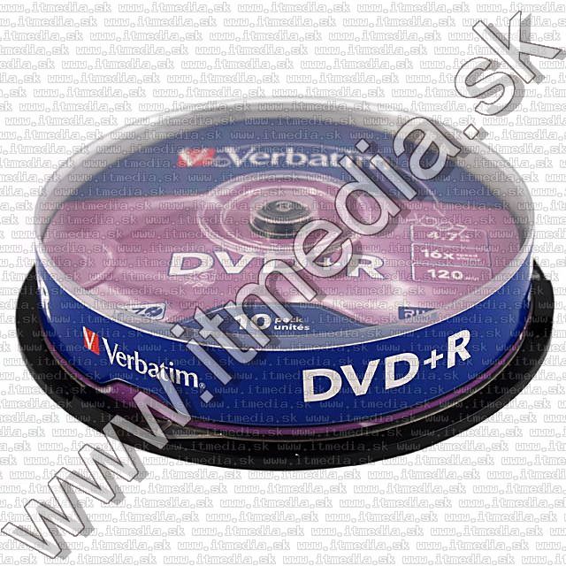 Image of Verbatim DVD+R 16x 10cake (43498) (IT6294)