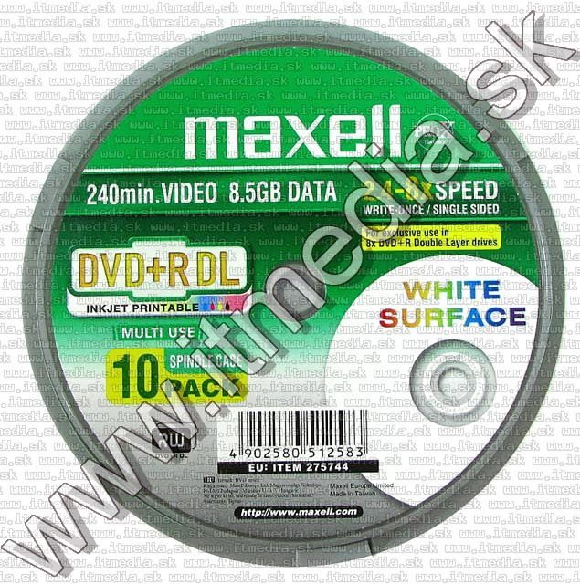 Image of MAXELL DVD+R Double Layer 8x 10cake *PRINT* (IT5408)