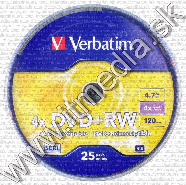 Image of Verbatim DVD+RW 4x ***25cake*** (43489) (IT6356)