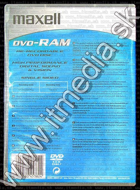 Image of Maxell DVD-RAM 1 side DVDbox (IT5413)