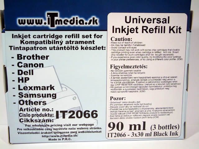 Image of Universal ink (itmedia) Refill Set 3x30 ml **BLACK** (IT2066)