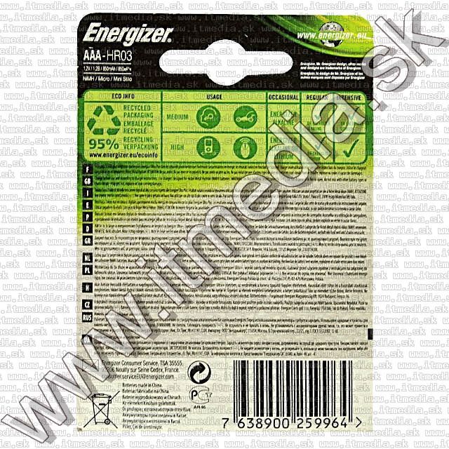 Image of Energizer akku R03 2x 800 mAh AAA *Extreme* (IT4876)