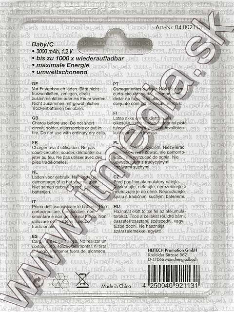 Image of HeiEnergy akku R14 ****2x**** 3000 mAh Baby (C) (IT2176)