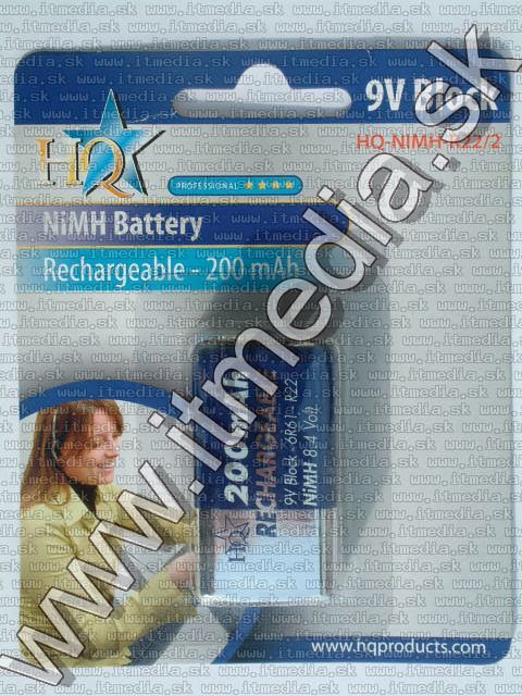 Image of HQ akku 1x200 mAh -9volt RC22- (IT1923)