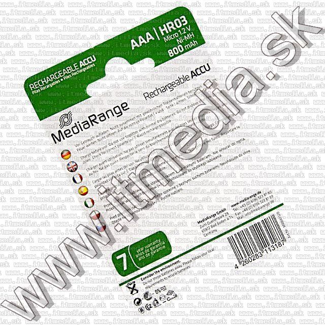 Image of MediaRange Ni-Mh akku HR03 4x 800 mAh AAA (IT9404)