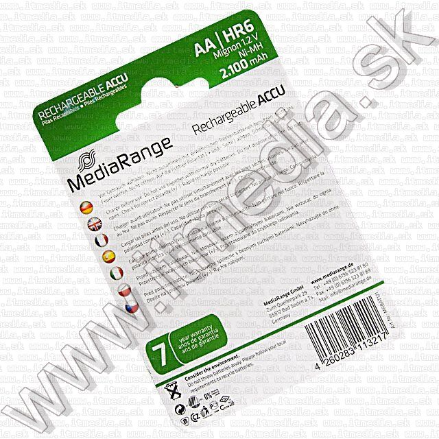MediaRange Ni-Mh akku HR06 4x 2100 mAh AA (IT9405) Image of MediaRange Ni-Mh akku HR06 4x 2100 mAh AA (IT9405)