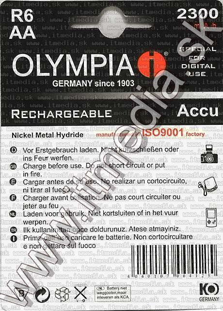 Image of Olympia akku 2x2300 mAh AA (R6) (IT1716)