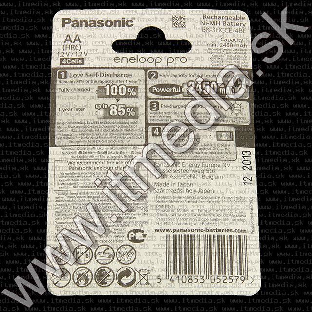 Image of Panasonic Eneloop PRO akku HR06 4x2500 mAh AA *BLISTER* *Ready2Use* (IT9926)