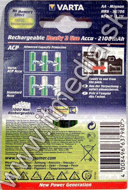 Image of Varta akku R06 4x 2100 mAh AA + R03 2x 800 mAh AAA (IT2681)