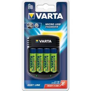 Image of Varta 4-slot micro USB Charger + 4x2100mAh Ready2Use Battery (IT8074)
