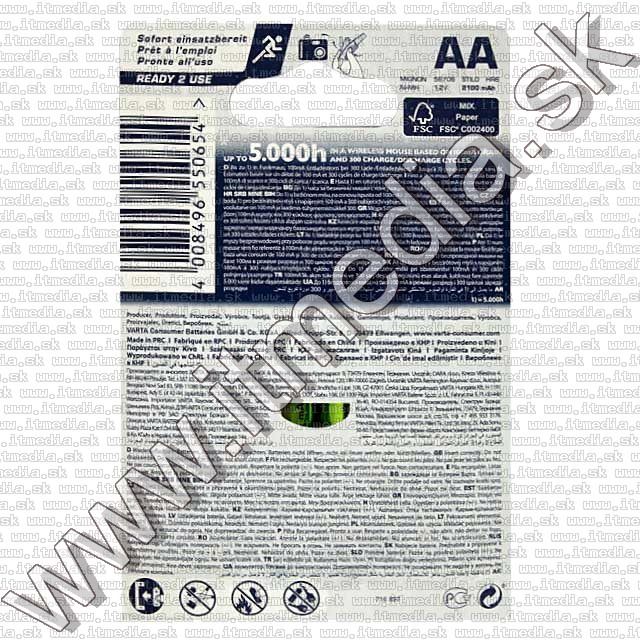 Image of Varta akku R06 2x 2100 mAh AA *Ready To Use* (IT1796)