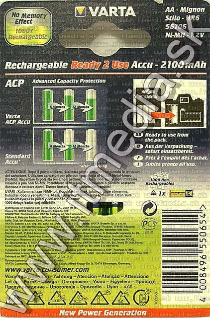 Image of Varta akku R06 2x 2100 mAh AA *Ready To Use* (IT1796)
