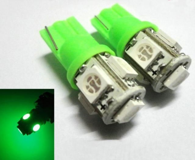 Image of LED műszerval izzó T10 Zöld 12v 5x5050SMD (IT9934)