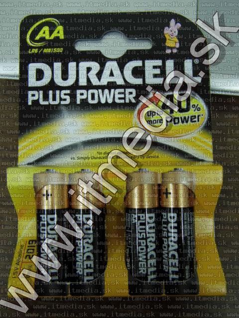 Image of Duracell PLUS Power Alkaline Battery 4xAA LR06 (IT9460)