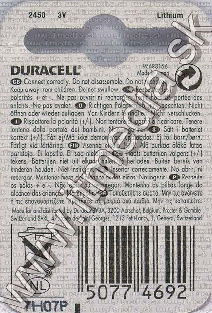 Image of Duracell CR2450tipusu Lithium gombelem (IT1671)