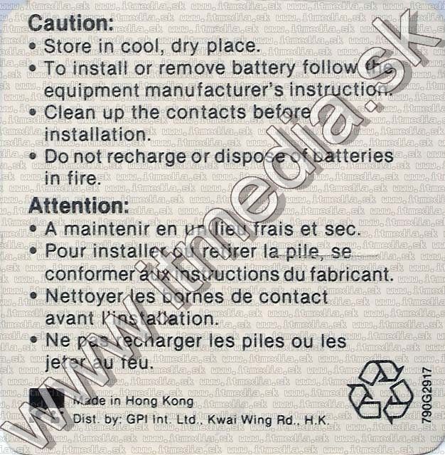 Image of GP 14PX *SylvaCell* battery 2.7V (2MR9, H9D, EPX14) (IT2452)